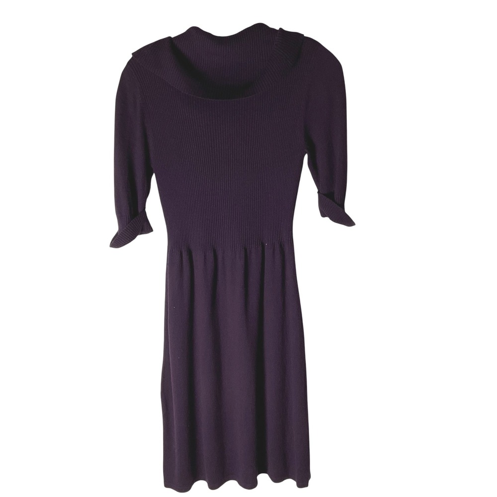 Evan Picone Womens Cowl Neck Sweater‎ Dress Ribbed Knit Purple Size Small - Picture 4 of 5